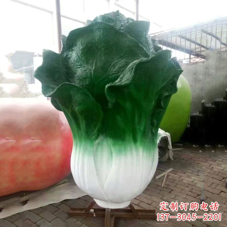 南阳玻璃钢招财植物白菜雕塑