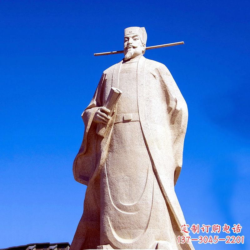 南阳景区园林欧阳修大型砂岩雕像-中国历史文化名人著名文学大家