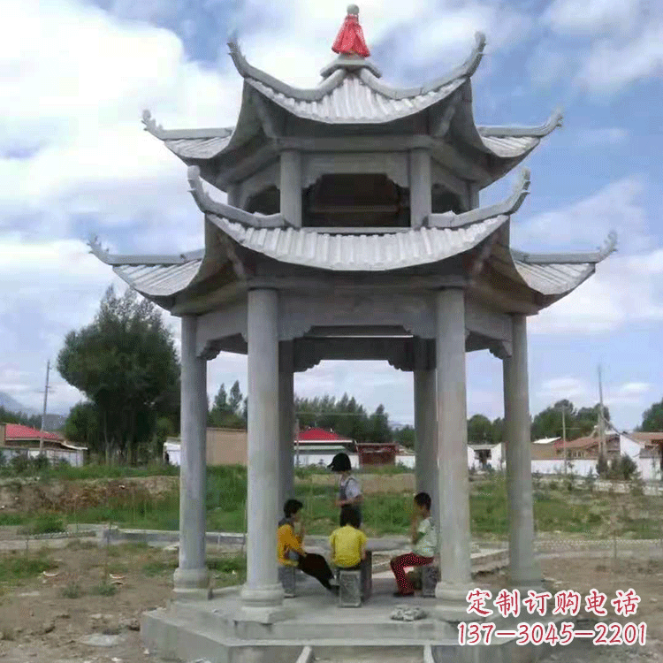 南阳中式庭院石凉亭