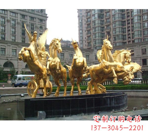 南阳阿波罗战车喷泉铜雕