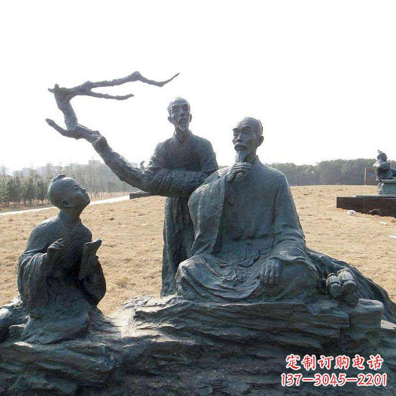 南阳八大山人景观小品雕塑-公园历史名人著名画家朱耷情景雕塑