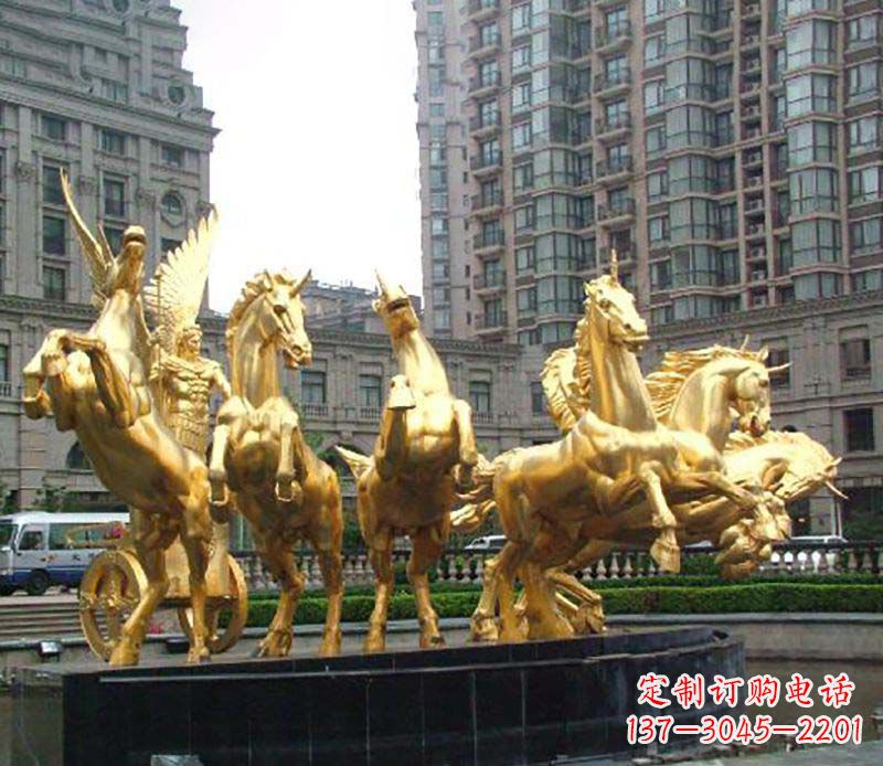 南阳八马群阿波罗铜雕