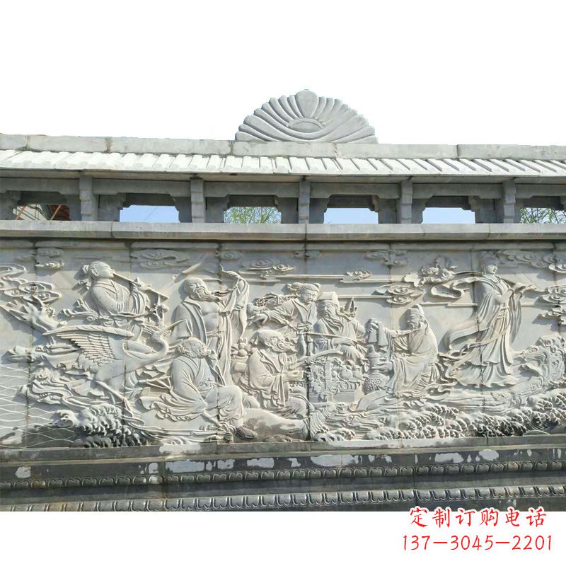 南阳八仙寺庙浮雕墙画