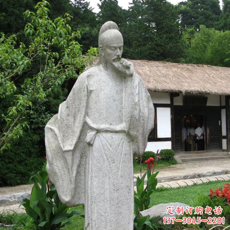 南阳白居易石雕塑像-公园景区中国古代历史文化名人雕塑
