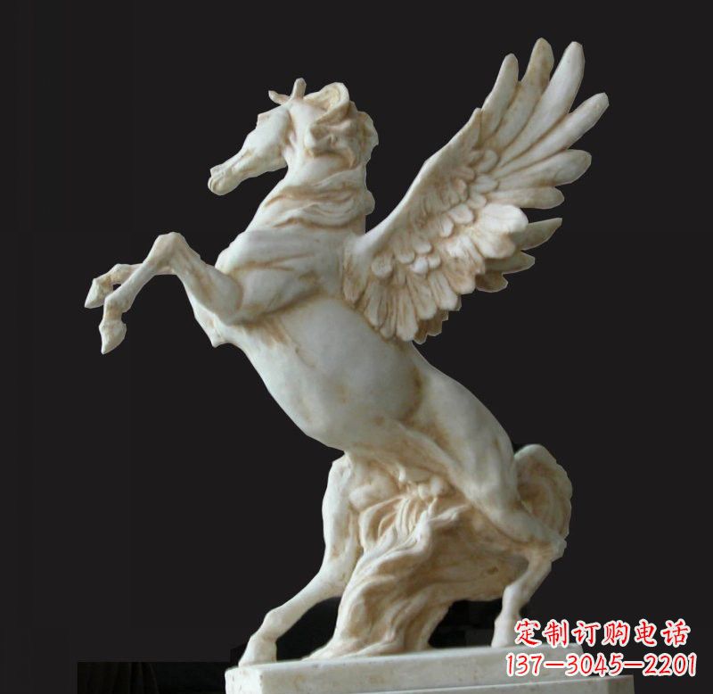 南阳白色飞马石雕