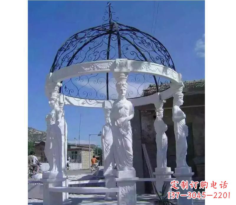 南阳白色欧式石头凉亭