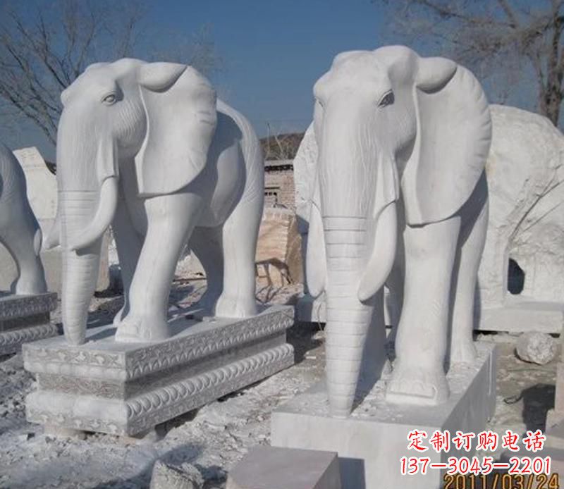 南阳白色石头大象