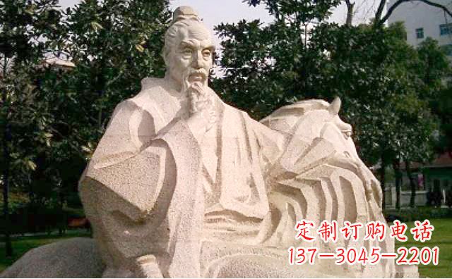 南阳班固石雕像-砂岩石刻历史名人中国东汉文学家雕塑