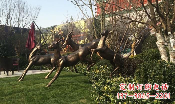 南阳奔跑的小鹿铜雕