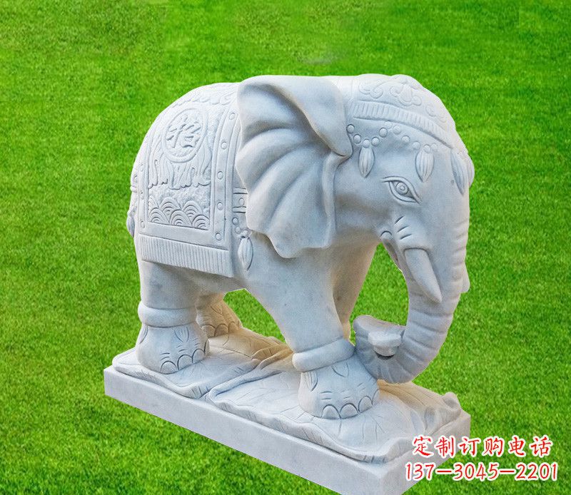 南阳鼻卷元宝汉白玉门口大象石雕