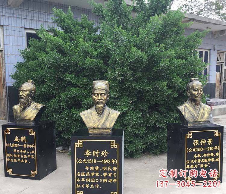 南阳扁鹊李时珍张仲景胸像古代人物铜雕