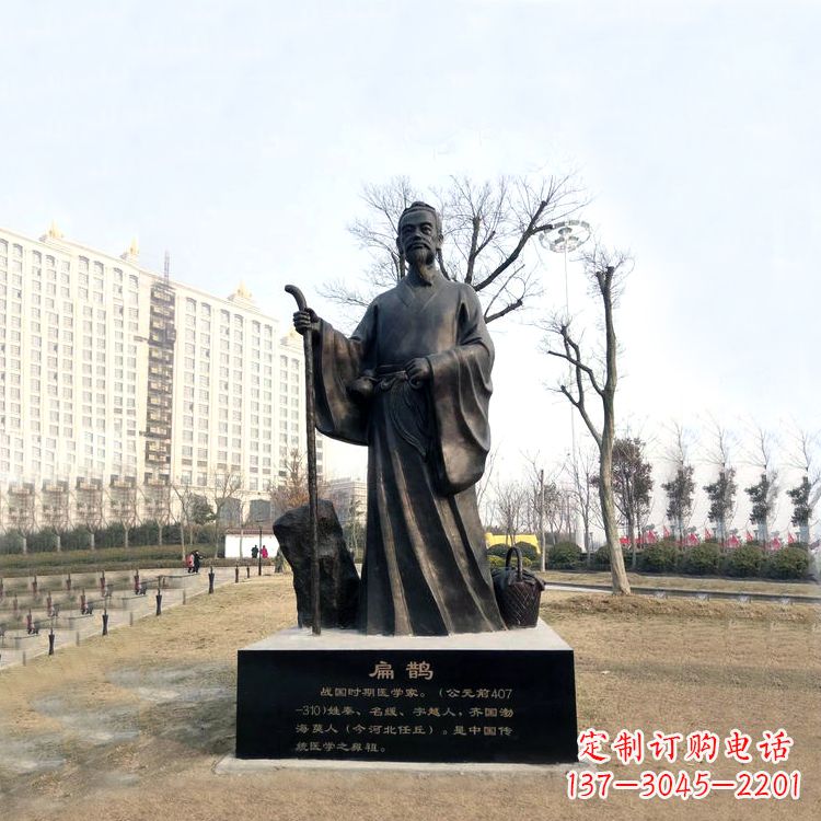 南阳扁鹊铜雕塑像-城市广场历史著名医学人物雕像