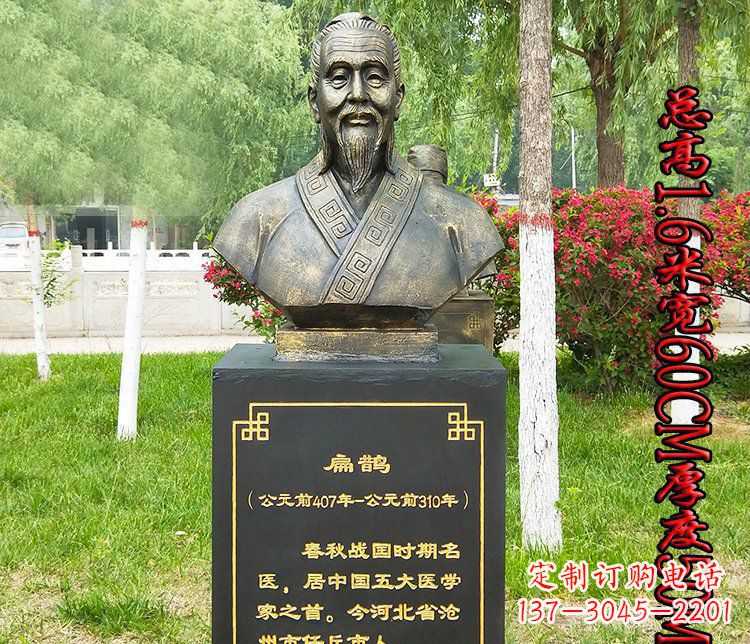 南阳扁鹊胸像古代名医铜雕