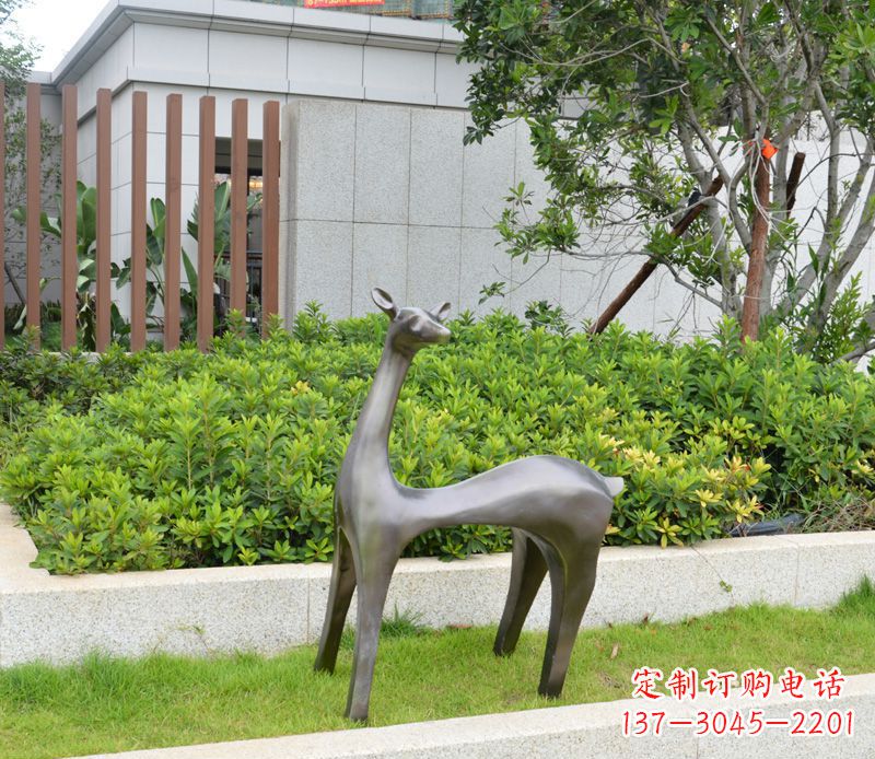 南阳别墅抽象小鹿铜雕