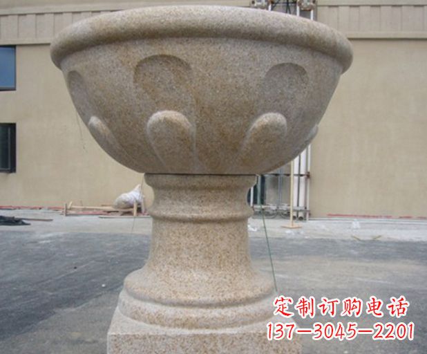 南阳别墅景观大理石花盆石雕 (3)