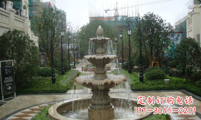 南阳别墅景观大型喷泉石雕 (2)