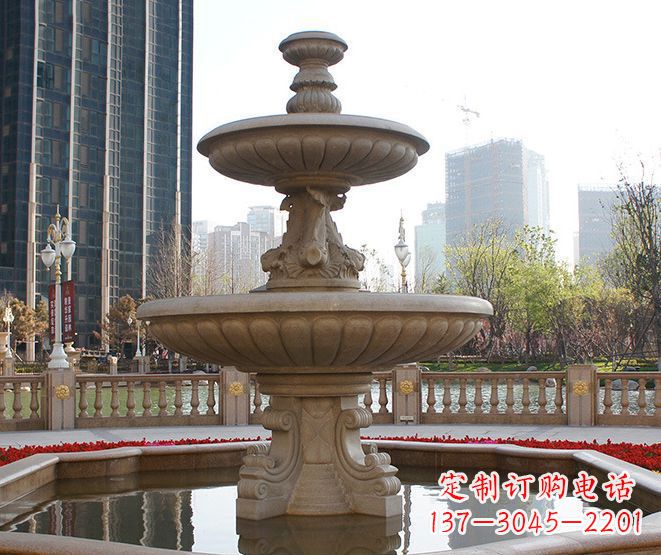 南阳别墅景观大型喷泉石雕
