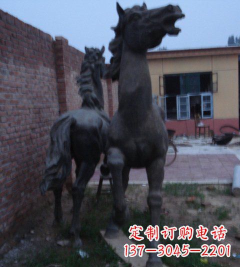 南阳别墅景观动物马铜雕塑_2