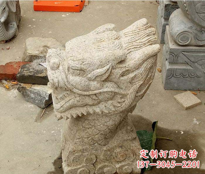 南阳别墅景观龙头喷泉石雕