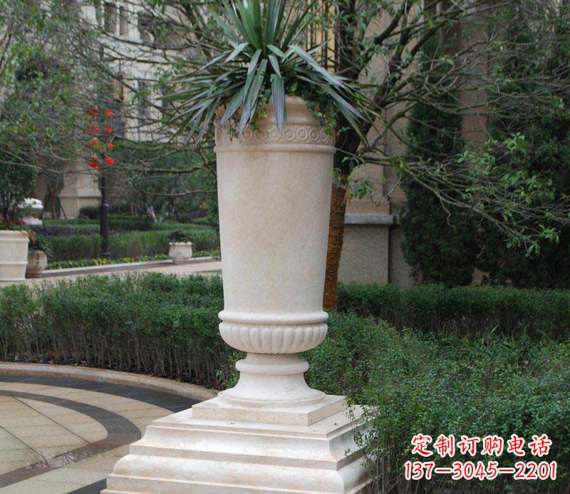 南阳别墅景观石雕花盆