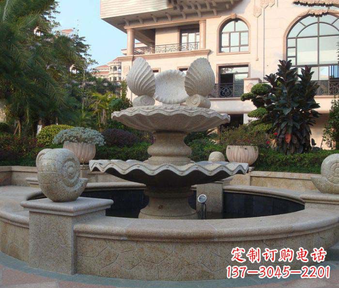南阳别墅景观蜗牛喷泉石雕