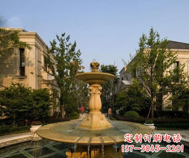 南阳别墅石雕大型喷泉雕塑 (2)