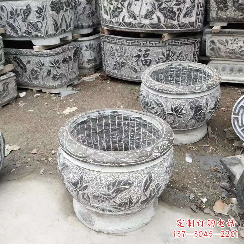 南阳别墅水缸石雕塑