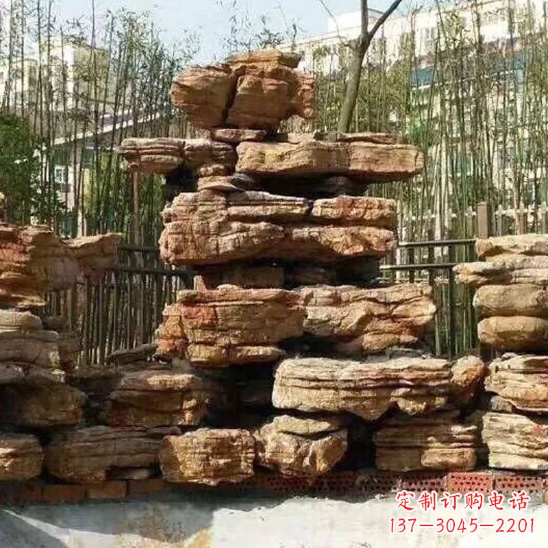 南阳别墅庭院千层石奇石假山