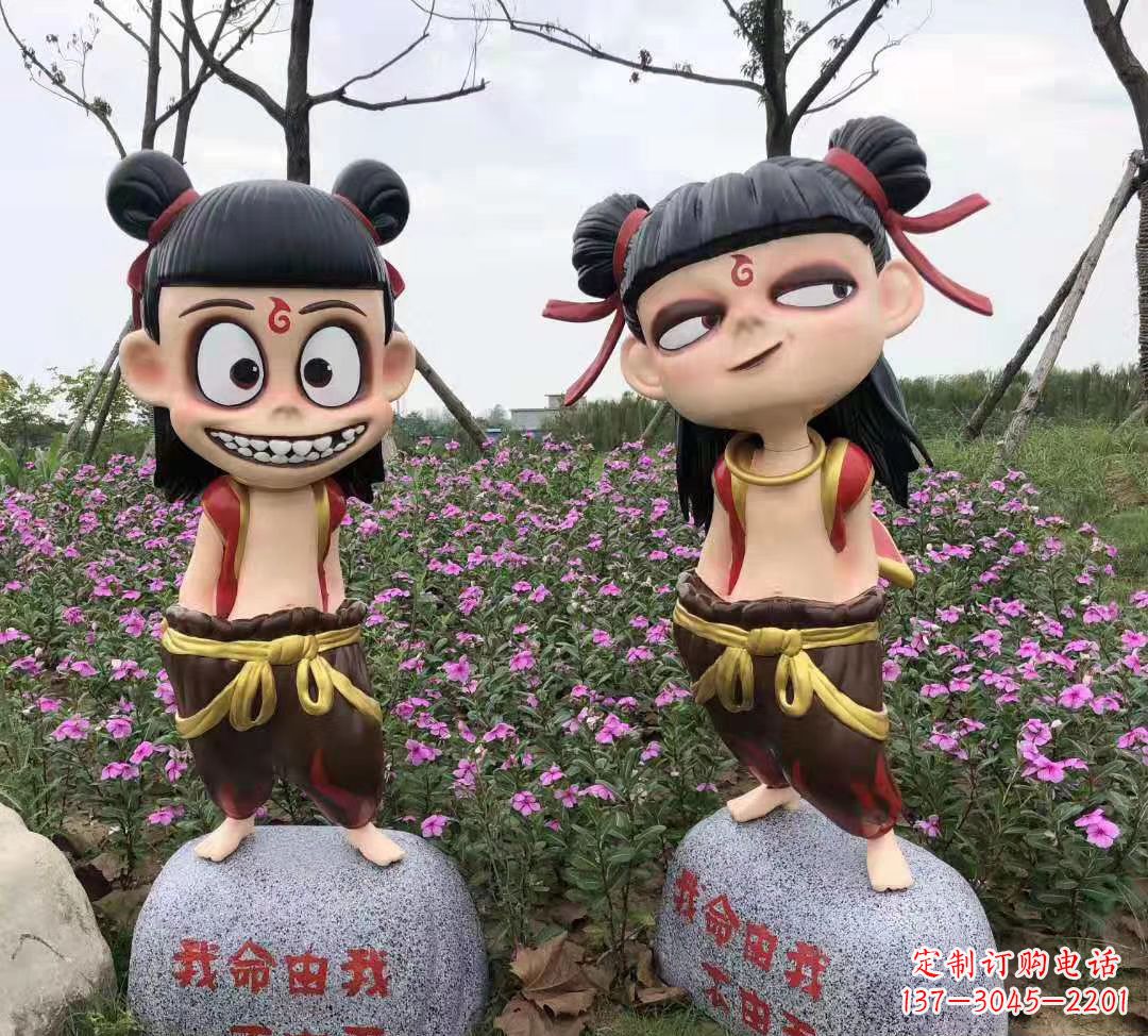 南阳玻璃钢彩绘哪吒卡通人物
