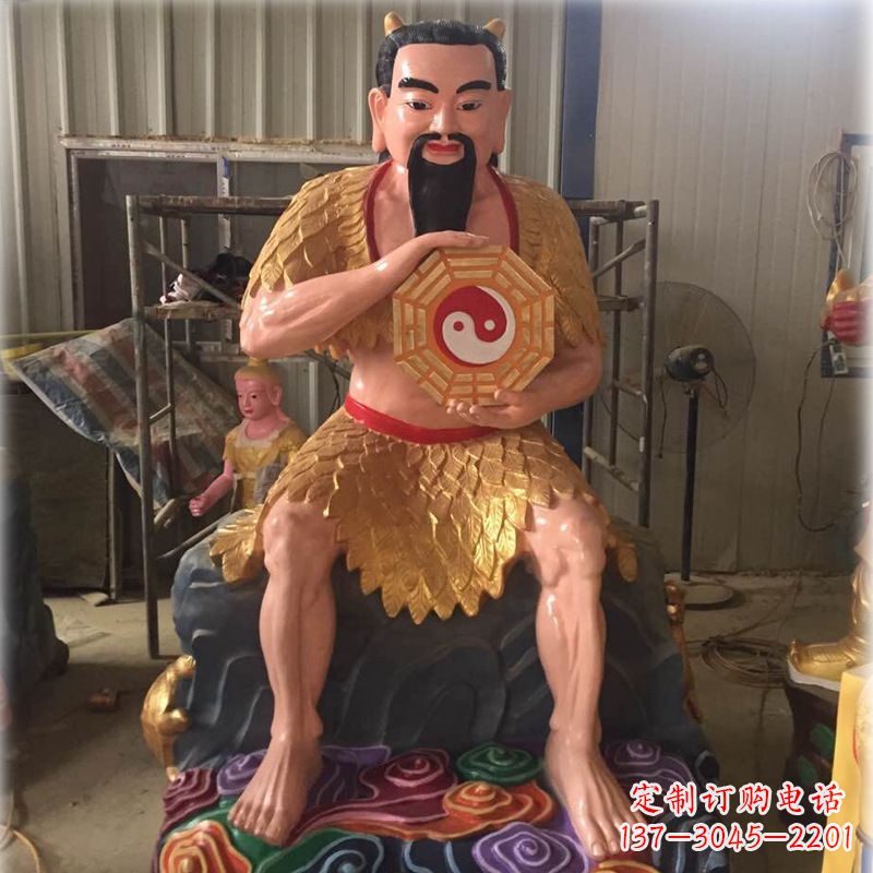南阳玻璃钢彩绘青帝太昊伏羲神像
