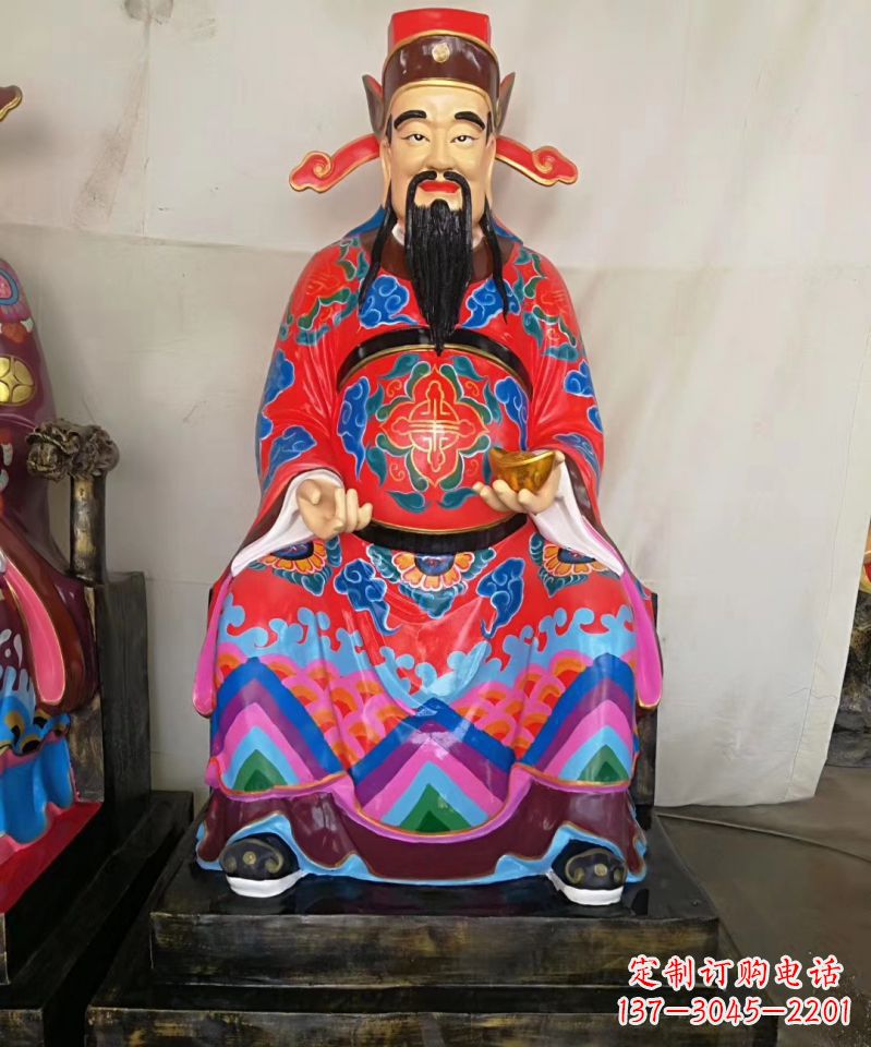 南阳玻璃钢彩绘文财神神像雕塑