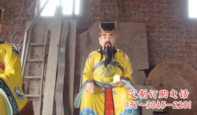 南阳玻璃钢彩绘文财神寺庙神像雕塑