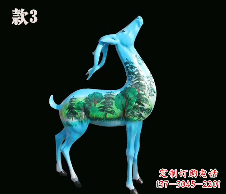 南阳玻璃钢彩绘艺术小鹿雕塑