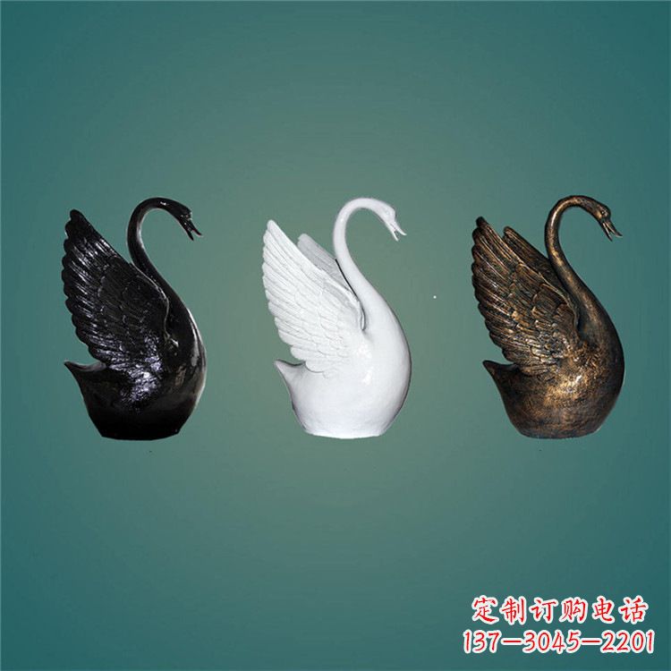 南阳玻璃钢抽象天鹅雕塑-水景水池可喷水动物雕塑摆件