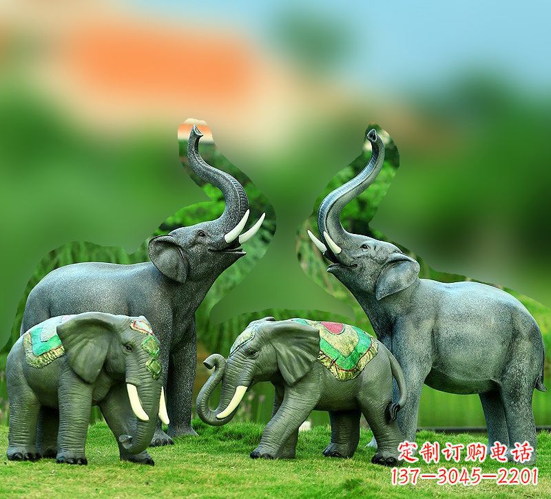 南阳玻璃钢大象雕塑 (2)
