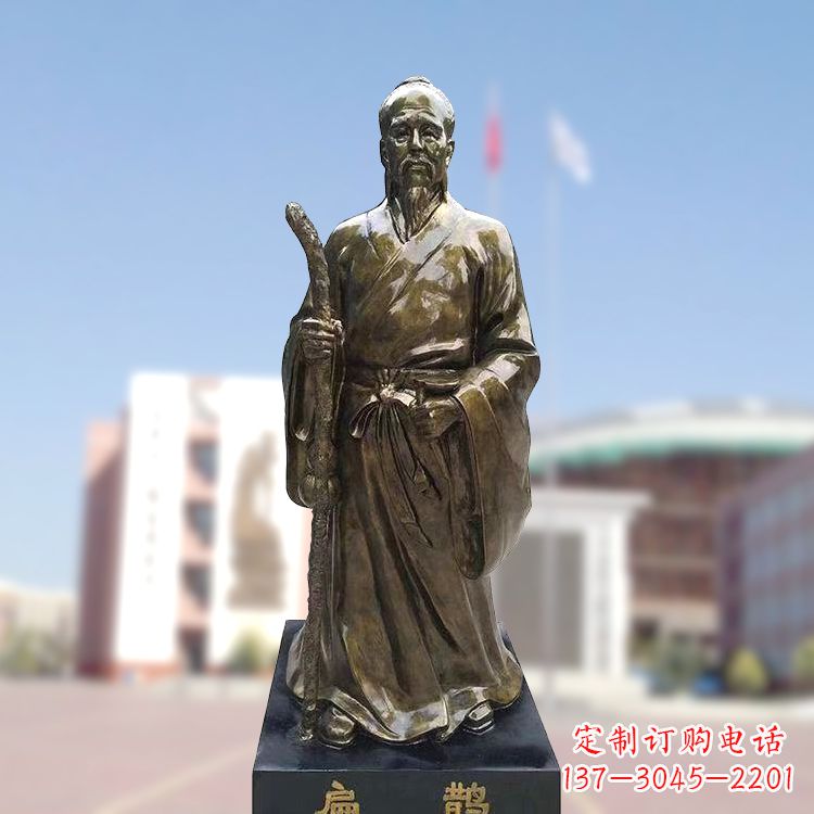 南阳玻璃钢仿铜扁鹊雕塑