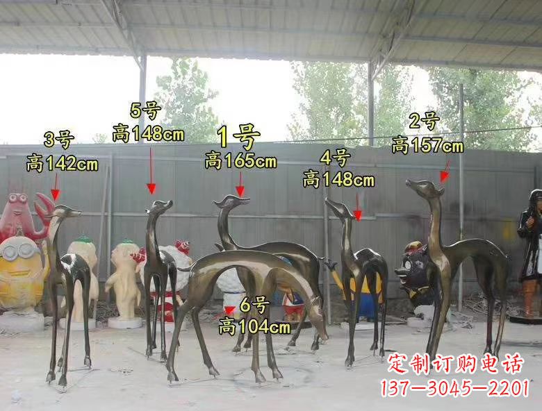 南阳玻璃钢仿铜公园小鹿雕塑