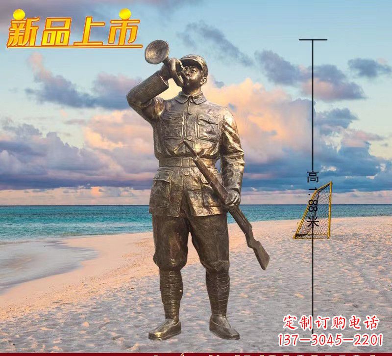 南阳玻璃钢仿铜红军人物雕塑222