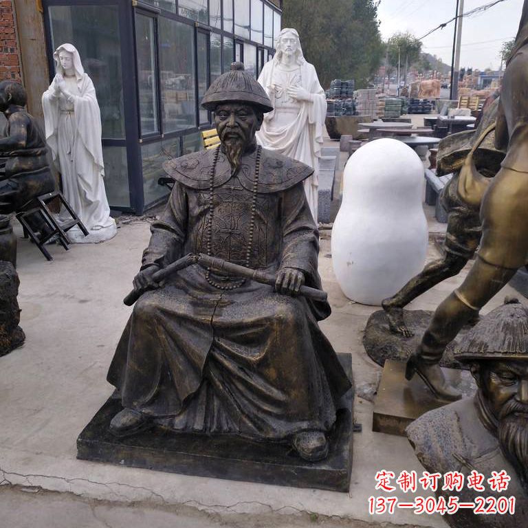 南阳玻璃钢仿铜林则徐坐姿像