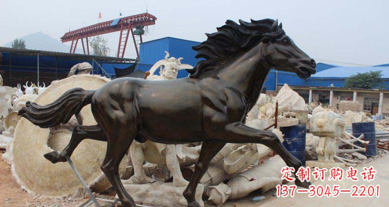 南阳玻璃钢仿铜马广场动物雕塑