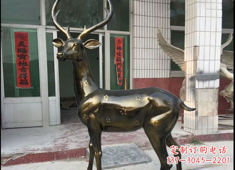 南阳玻璃钢仿铜梅花鹿
