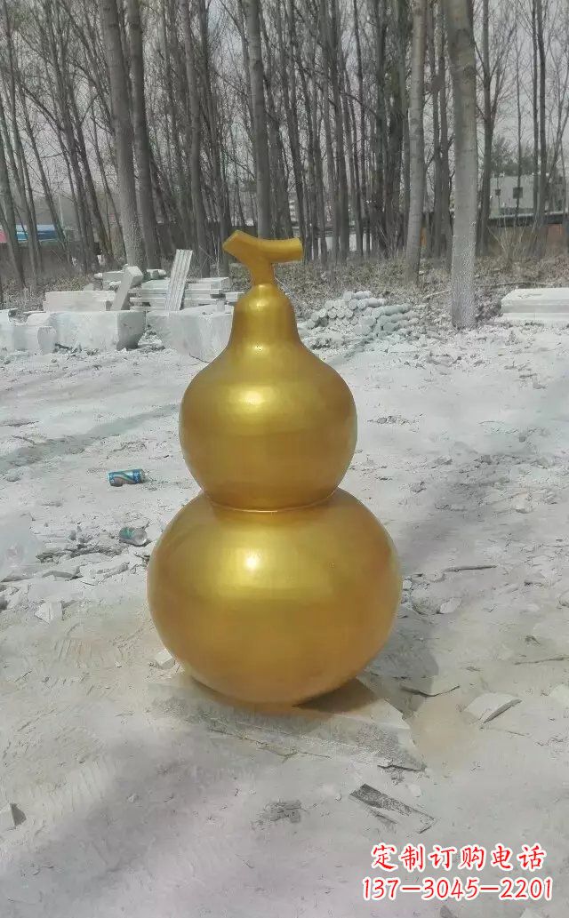 南阳玻璃钢仿铜喷漆葫芦雕塑