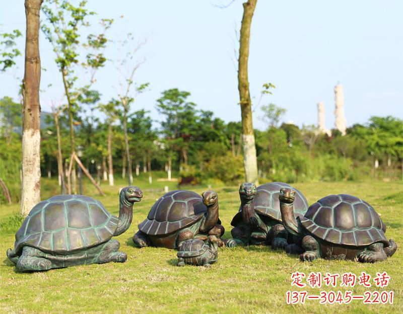 南阳玻璃钢仿铜乌龟雕塑摆件
