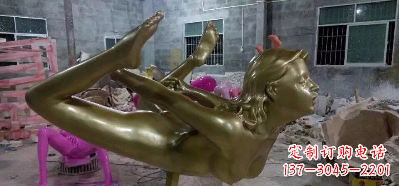 南阳玻璃钢仿铜雕刻的女人雕塑
