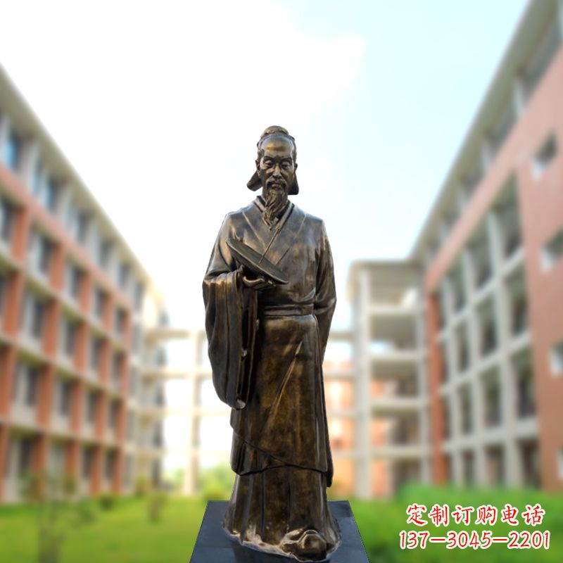 南阳玻璃钢仿铜祖冲之雕塑-学校校园历史名人雕像