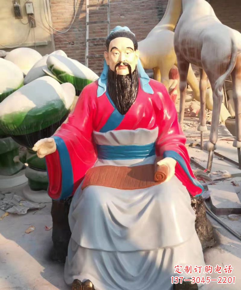 南阳玻璃钢雕刻的孔子