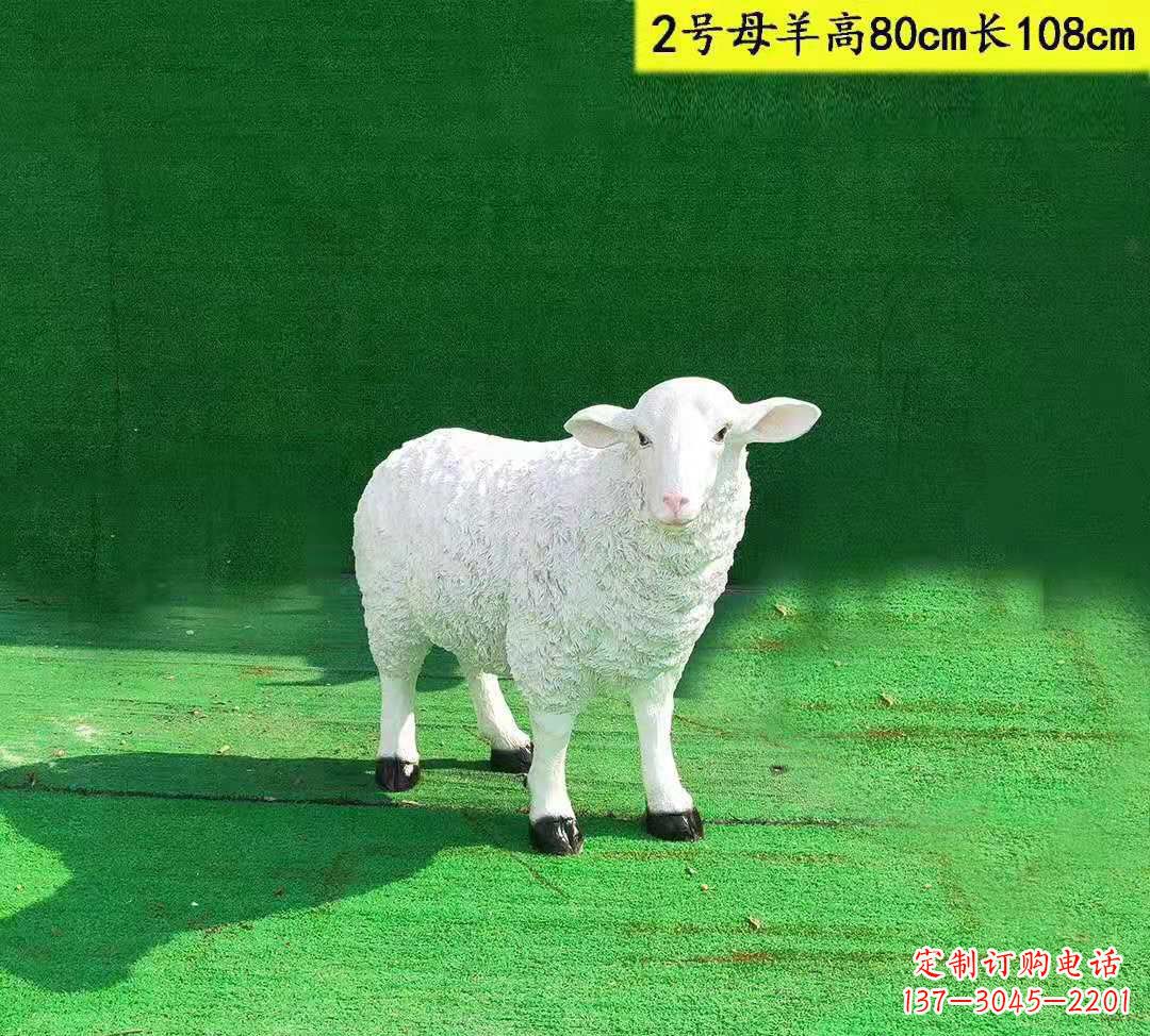 南阳仿真玻璃钢山羊雕塑——精美公园园林景观摆件