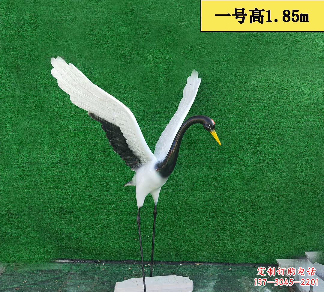 南阳玻璃钢仿真仙鹤 公园景观动物雕塑