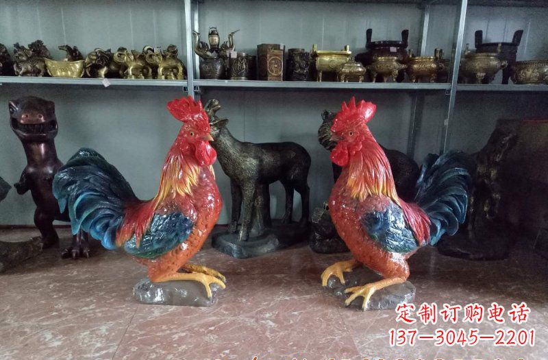 南阳玻璃钢公鸡雕塑