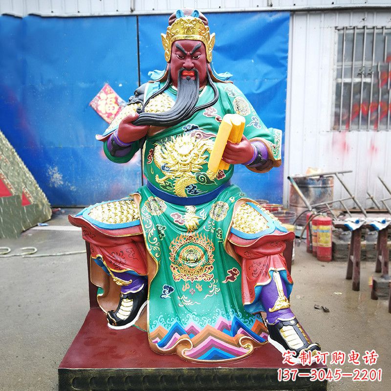 南阳玻璃钢关圣帝君彩绘雕塑